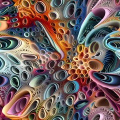 Fototapete - Colorful organic pattern forming abstract shapes background
