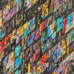 Poster - abstract background with different color patterns: yellow, orange, green, blue