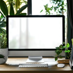 Poster - Modern Desktop with Blank Screen for Mockup