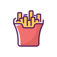 Wall Mural - fries vector icon