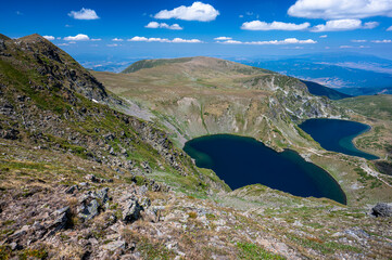 The Seven Rila Lakes. One of the most popular hiking destination in Balkan Peninsula. Summer landscape of the Rila Mountains, Bulgaria.