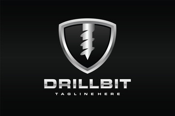 Wall Mural - drill bit shield logo