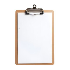 Poster - Blank clipboard with a sheet of white paper on a transparent background, ready for customization