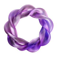 Poster - Abstract twisted purple and pink ribbon forming a circular shape on a transparent background