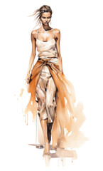 Poster - PNG Fashion drawing sketch dress.