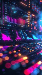 Poster - Futuristic Technology Interface with Data Visualization.
