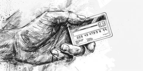 A hand holding a credit card.