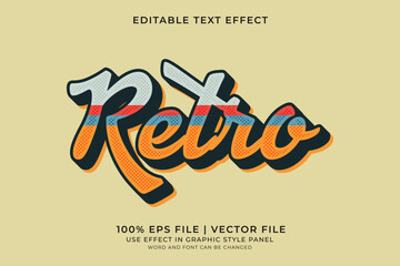 Poster - 3D Retro Vintage Text effect editable vector