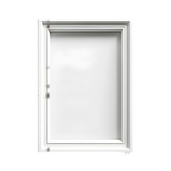 Poster - Blank white photo frame set against a clear background, perfect for creating digital mockups and showcasing designs