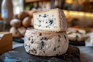 Canvas Print - Roquefort - Blue cheese made from sheep's milk from the Occitanie region, french cheese, hi end kitchen