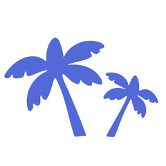 Wall Mural - Two blue palm trees on a white background