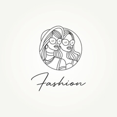 Wall Mural - icon logo vector illustration design. simple modern fashion boutique logo concept