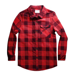 Stylish red plaid shirt with button-up design, perfect for casual outings or layering in cool weather.