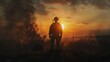 © Devian Art - Man s outline amidst conflict. silhouette concept