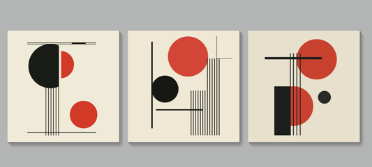 Poster - Abstract geometric background design collection for wall decoration, postcard or brochure cover design. Minimalist geometric design with simple shapes and elements. Modern artistic vector