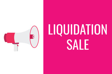 liquidation sale button, banner, label, template for website. liquidation sale text with colorful megaphone icon
