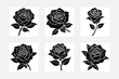 © Bappaditya Roy - Exquisite rose silhouette white background artwork set gift ideas