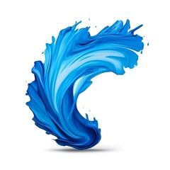 Canvas Print - twisted-blue-paint-brush-stroke-isolated-on-white-or-transparent-png