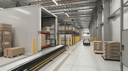 Poster - The integration of loading docks with automated conveyor systems and robotic palletizers enhances material handling efficiency