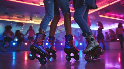 Roller Skating Under Neon Lights.