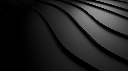 Poster - Minimalist 3D black background with clean surfaces and soft shadows, perfect for modern and understated designs.
