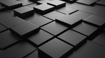 Poster - Minimalist 3D black background with clean surfaces and soft shadows, perfect for modern and understated designs.