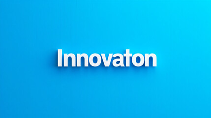 Poster - White word innovation casting a shadow on a blue background