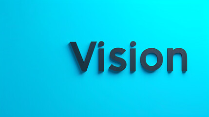 Aufkleber - 3d rendering of the word vision with a shadow against a blue backdrop