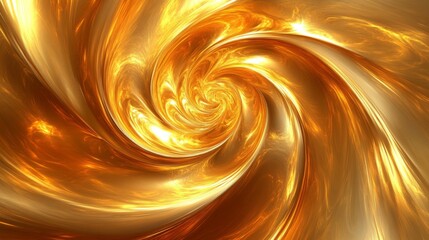 Aufkleber - Abstract 3D golden vortex with bright, swirling designs, evoking a luxurious and dynamic feel.
