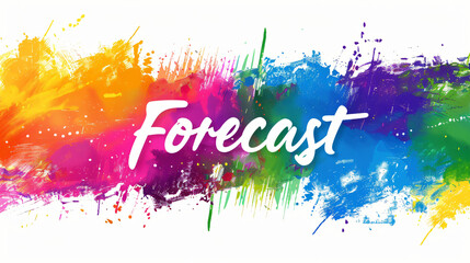 Poster - Colorful artistic painted background with forecast lettering and space for text