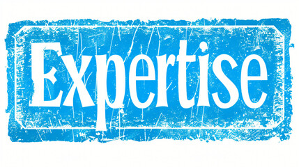 Poster - Expertise blue grunge rectangular stamp showing competence, skill and proficiency