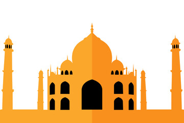 Wall Mural - Vector illustration of Taj Mahal on transparent background