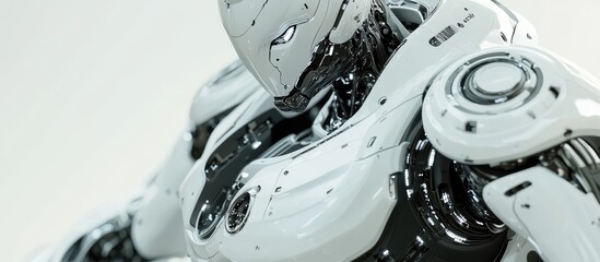 Poster - Futuristic 3D Rendering of a Droid Robot Exploring Advanced Technology Development in Artificial Intelligence and Machine Learning Innovative Research in Robotic Bionic Science for the Future of H