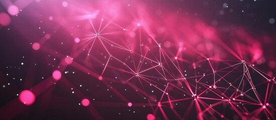 Poster - Futuristic abstract background featuring interconnected dots and lines 3D rendering