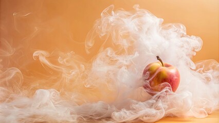 Wall Mural - Picture of light smoke on a peach background, peach, background, smoke, soft, gentle, pastel, color, abstract, delicate, ethereal