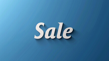 Poster - White sale sign casting shadow against blue background