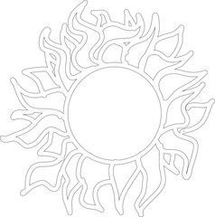 Wall Mural - Hand drawn summer sun doodle icon, sunshine