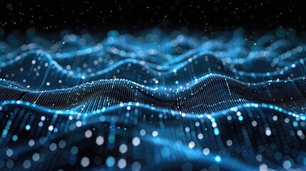 Poster - abstract tech waves with ample copyspace