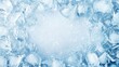 © Ilmi - ice frame border background for banner with copy space. Fresh drink banner. Cold. winter