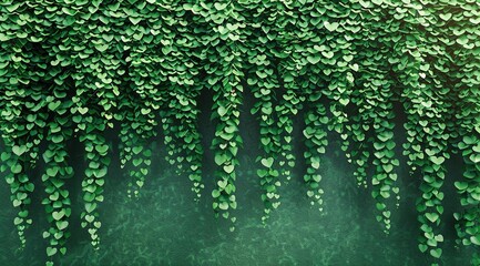 Wall Mural - water drops on green