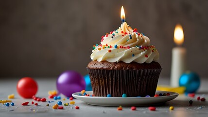 birthday cake with candles