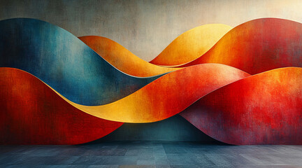 Wall Mural - Abstract lines and shapes, background of contemporary art. Generative AI