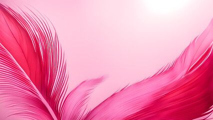 Wall Mural - Pink feathers with a pink background