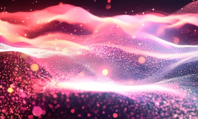 Fototapete - Abstract Wavy Background With Glowing Lights