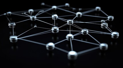 Aufkleber - Abstract network connection with nodes