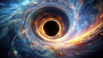 Wall Mural - a unique concept of a reversed blackhole flowing outwards, space, universe, galaxy, science fiction,