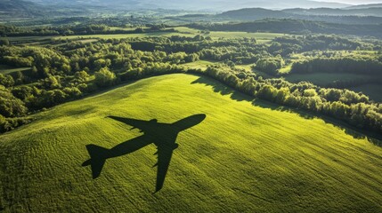 This image represents the green, eco-friendly fuel that is used for aviation, focusing on preserving the environment as part of a sustainable future for air travel.