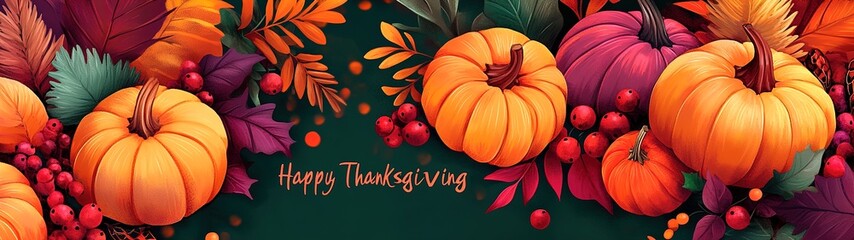 Wall Mural - Vector illustration of thanksgiving invitation and greeting card, prints and posters.illustration.