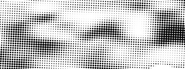 Aufkleber - Retro halftone pattern. Faded grit noise texture. White and black abstract wallpaper. Vector textured template