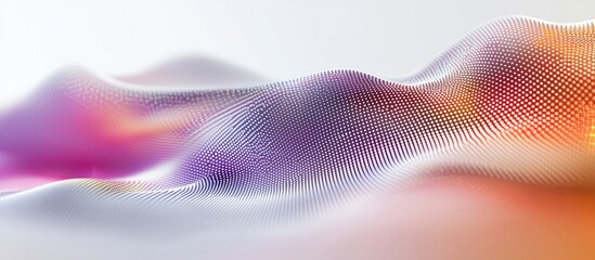 Poster - Futuristic Abstract Dot Wave with Colorful Musical Elements Digital Particle Wave Technology Theme Smooth Curves on Light Background 3D Rendered Digital Background